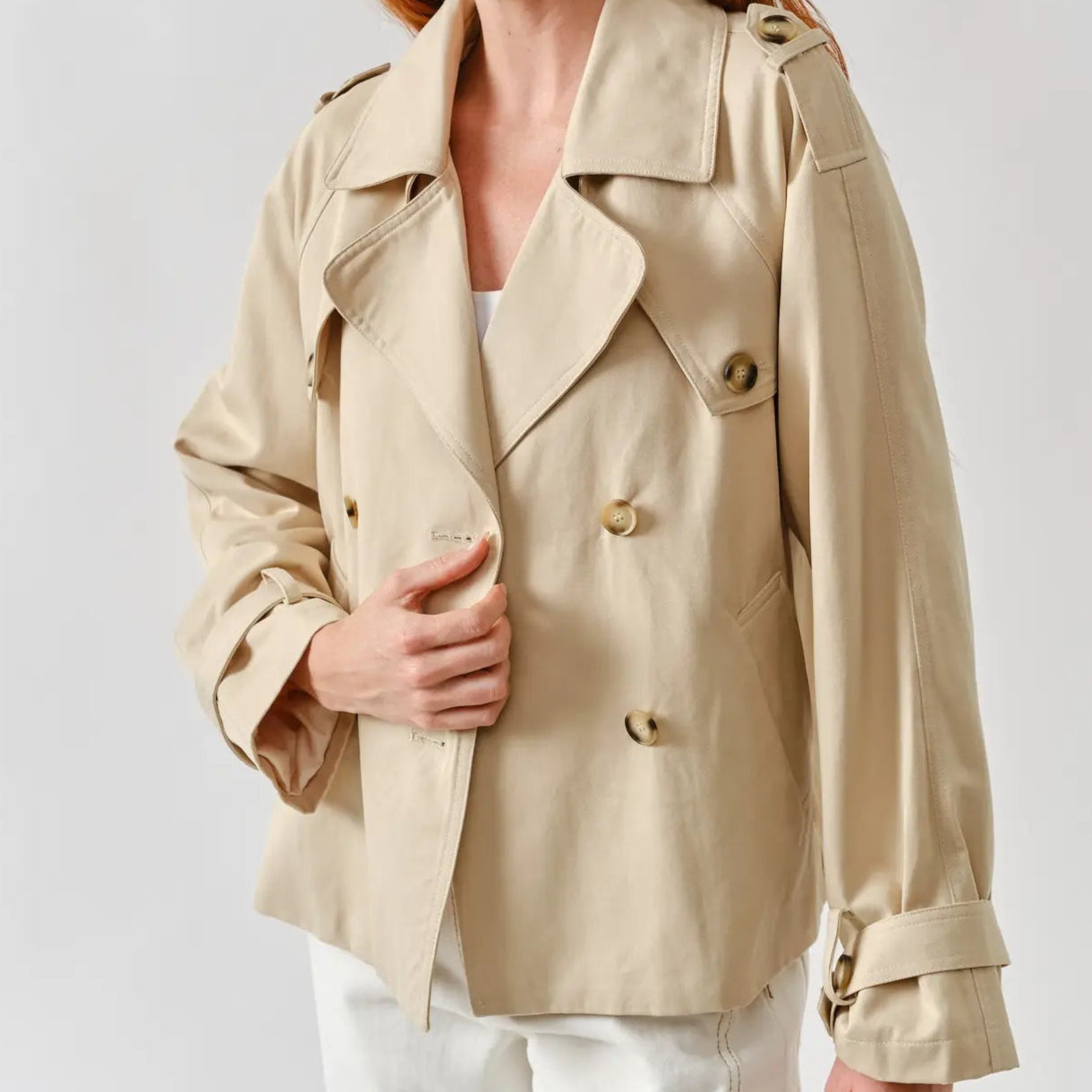 Half Trench Double Button Jacket
