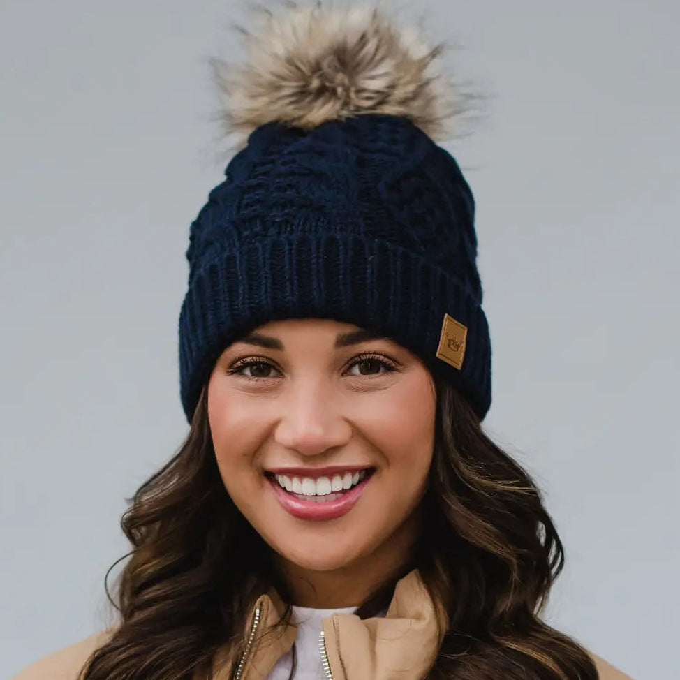 Cable Knit Pom Hat