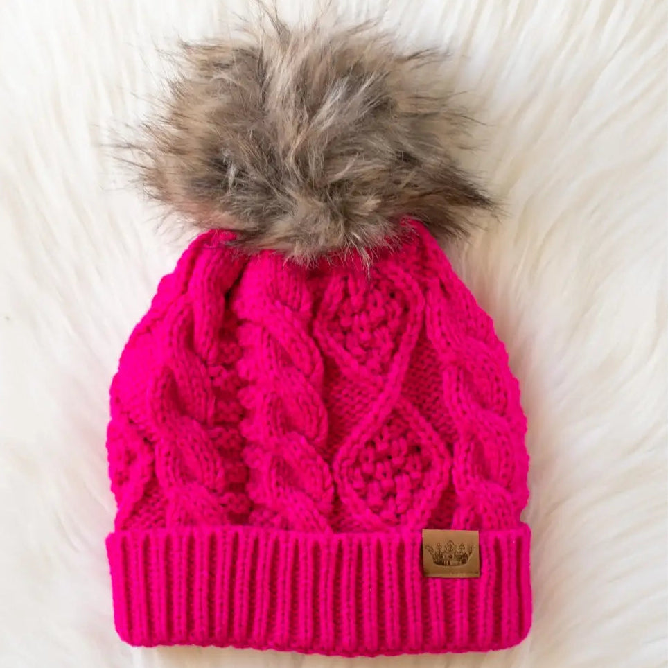 Cable Knit Pom Hat