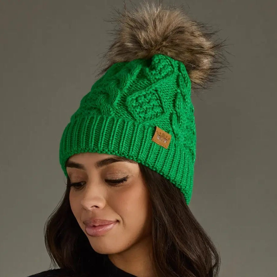 Cable Knit Pom Hat