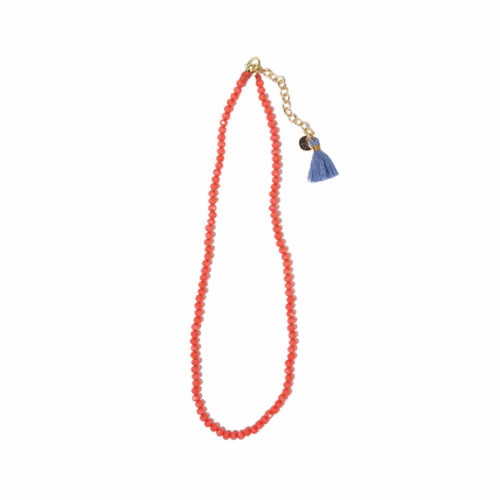 Hayden Single Strand Crystal Necklace w/ Tassel