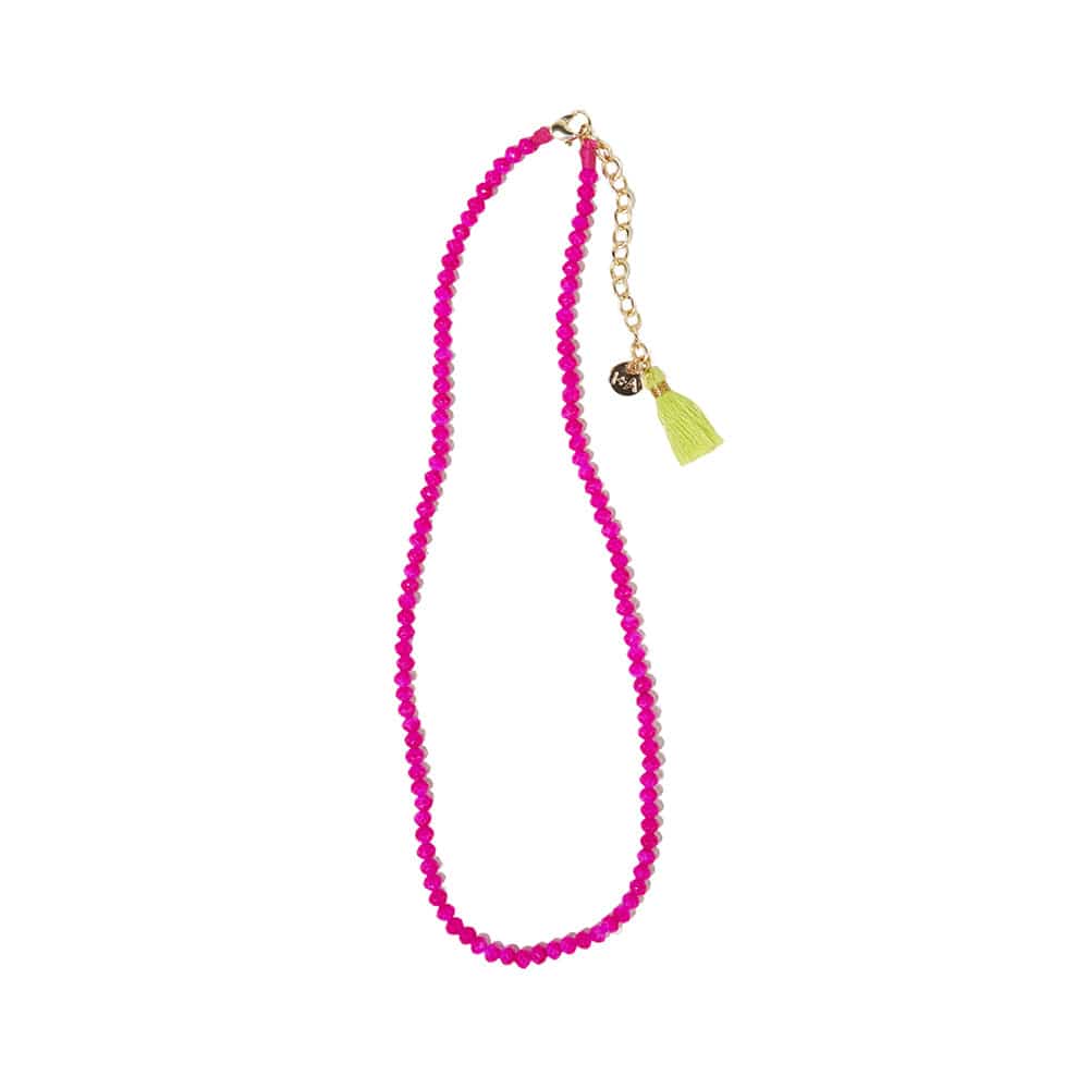 Hayden Single Strand Crystal Necklace w/ Tassel