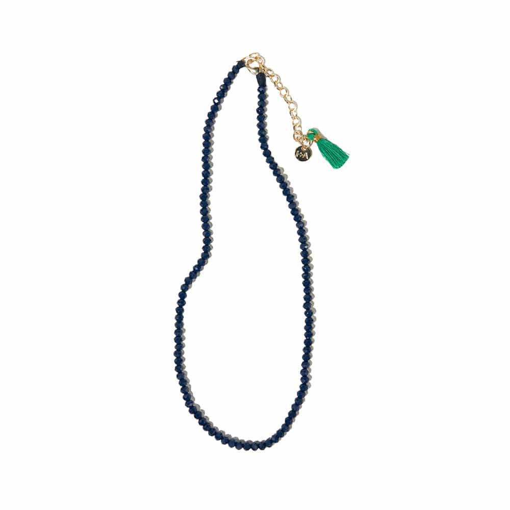 Hayden Single Strand Crystal Necklace w/ Tassel