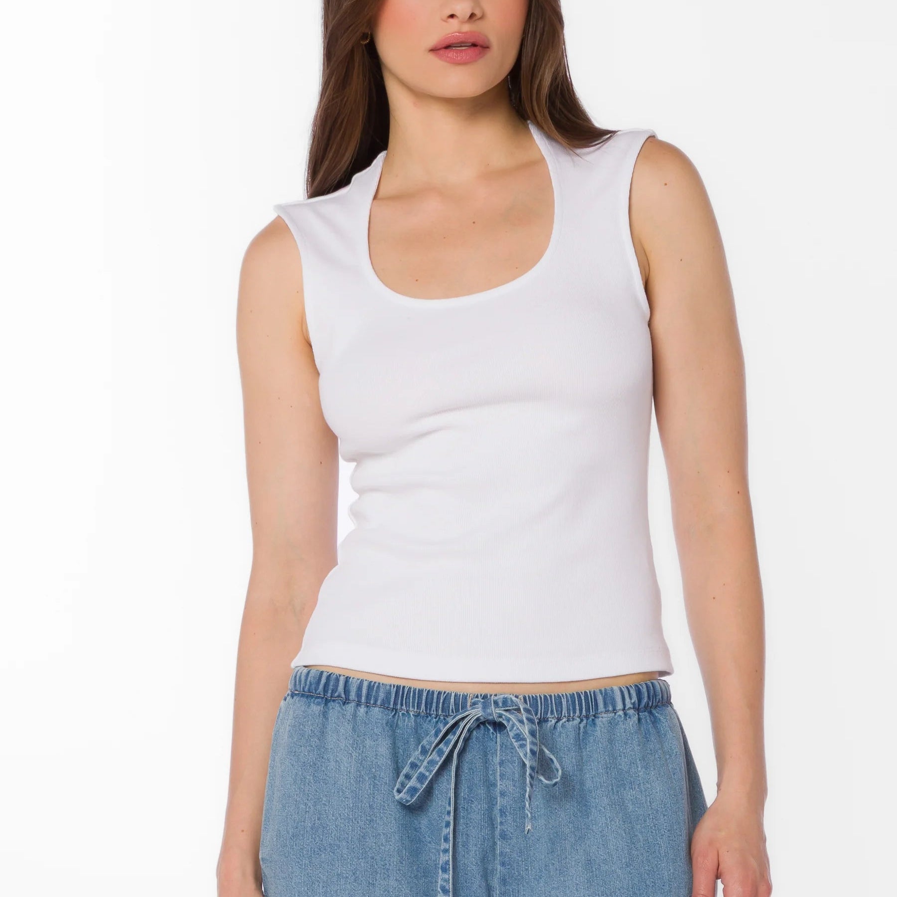Hayes Ribbed Square Neck Tank
