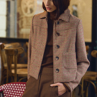 Houndstooth Button Front Jacket