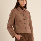 Houndstooth Button Front Jacket