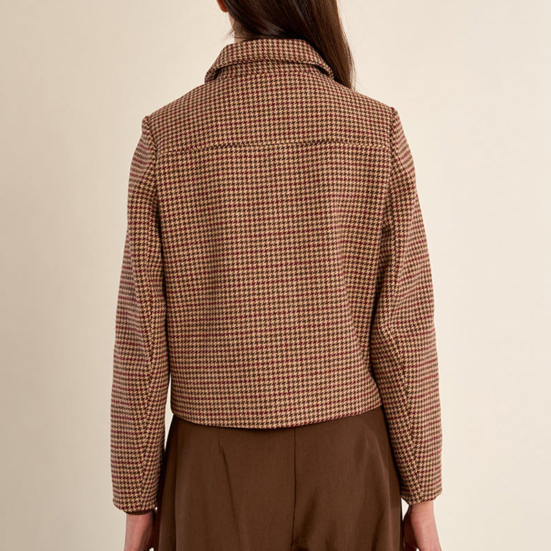 Houndstooth Button Front Jacket