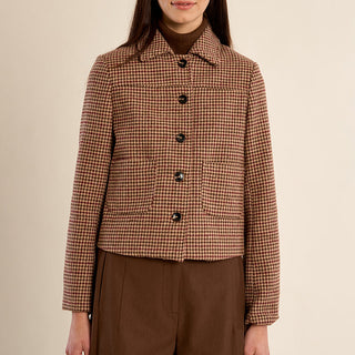 Houndstooth Button Front Jacket