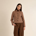 Houndstooth Button Front Jacket