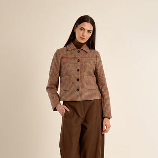Houndstooth Button Front Jacket