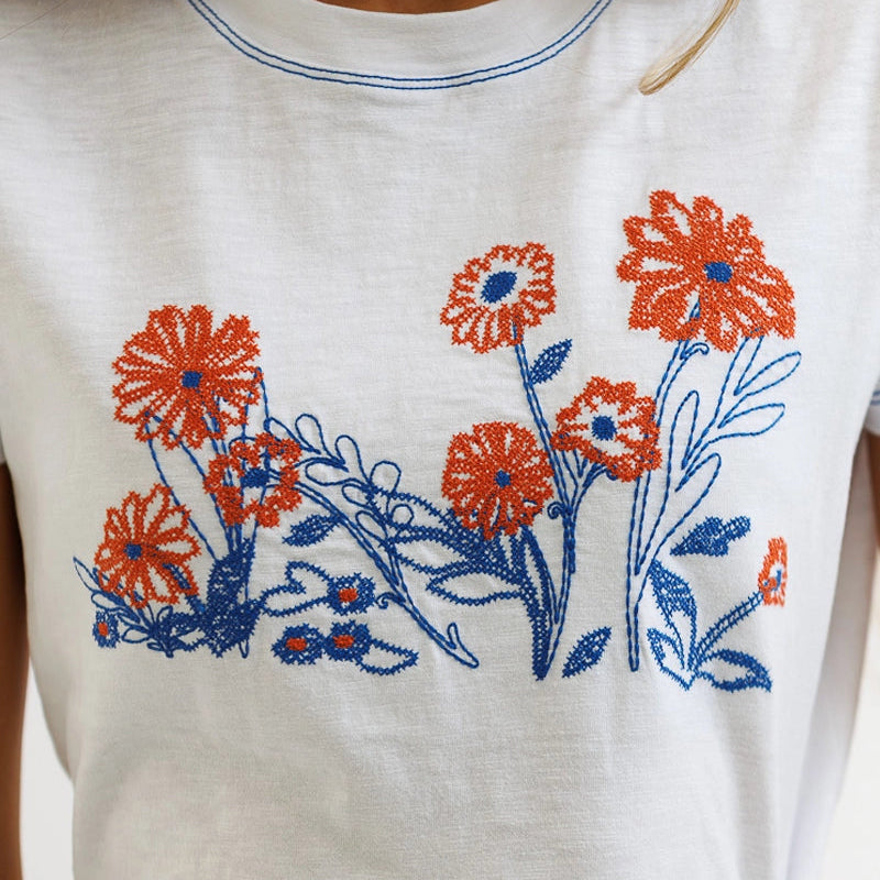 In Bloom Cross Stitch Tee