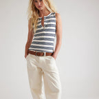 Free People Jamie Stripe Henley Tank