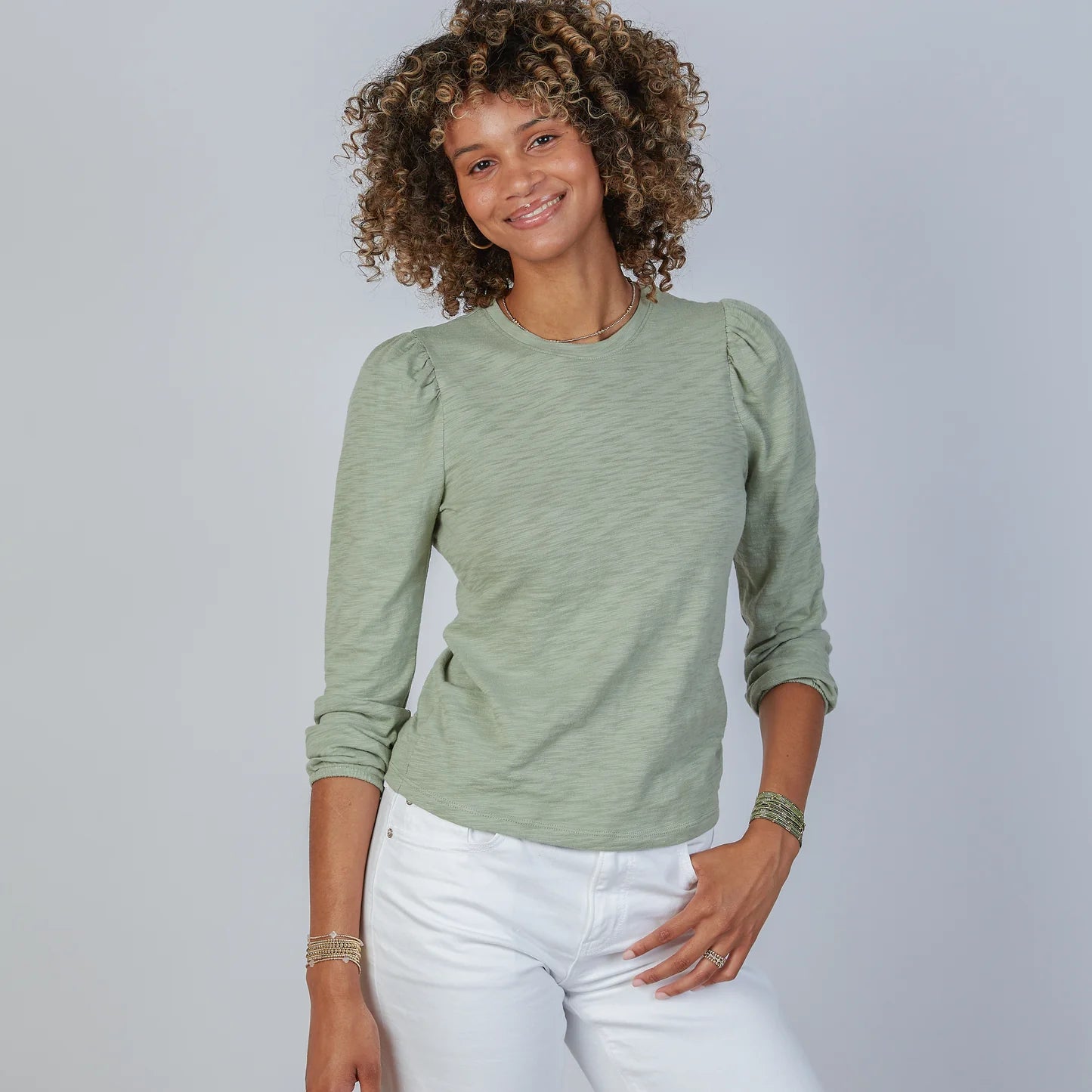 Erin Gray Joanie Subtle Puff Long Sleeve Tee