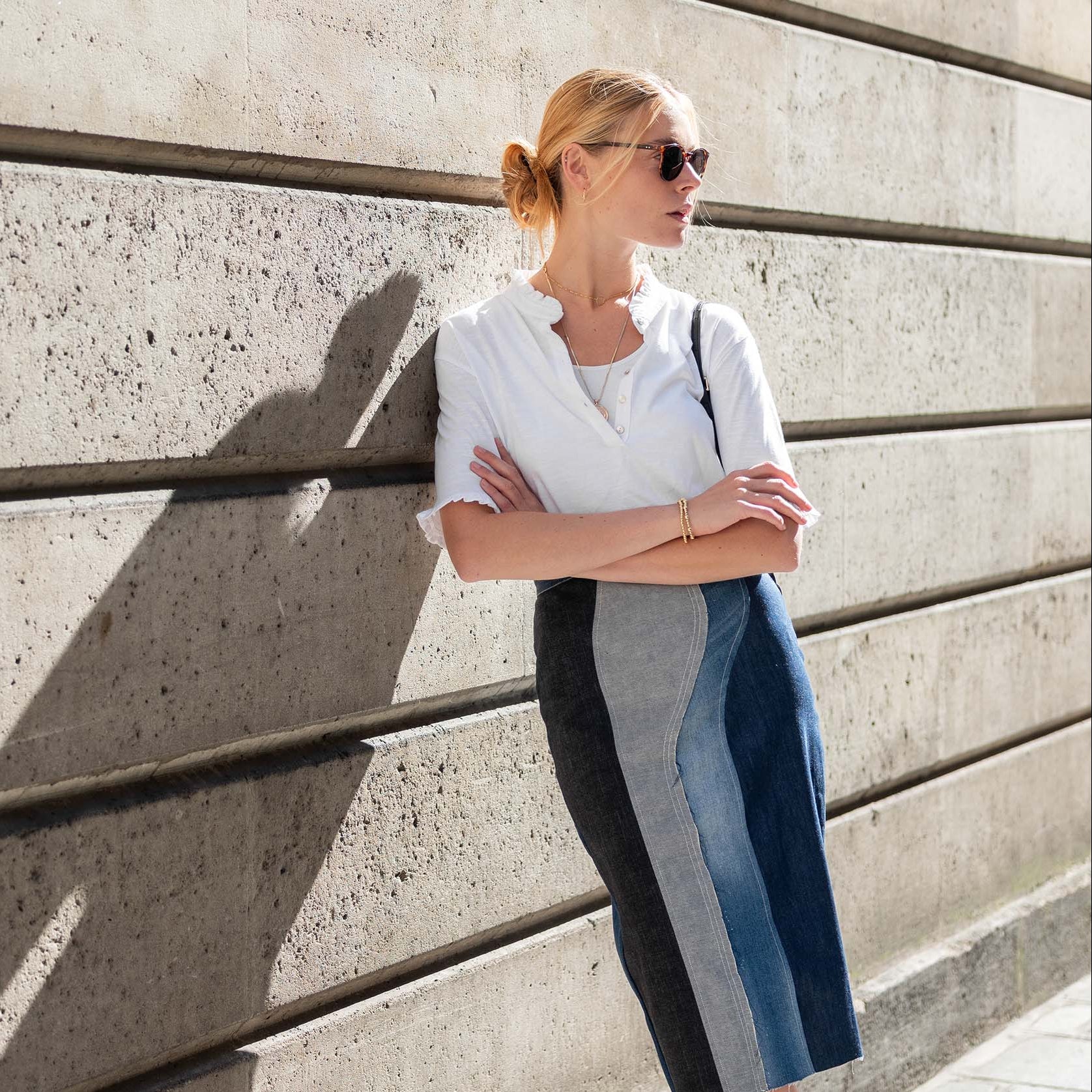 Josephine Ruffle Henley Tee