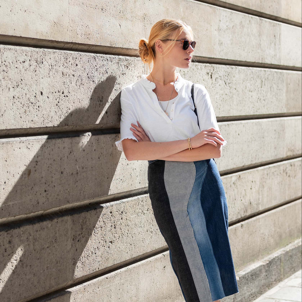 Josephine Ruffle Henley Tee