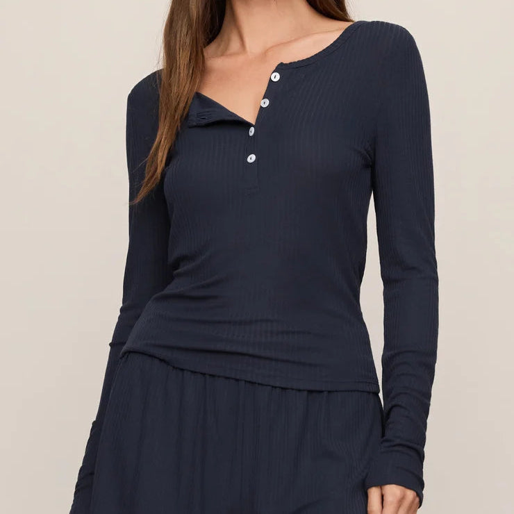 Just Right Rib Henley Top