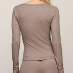 Just Right Rib Henley Top
