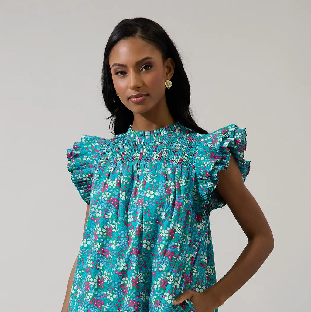 Karela Blossom Rhona Smocked Mini