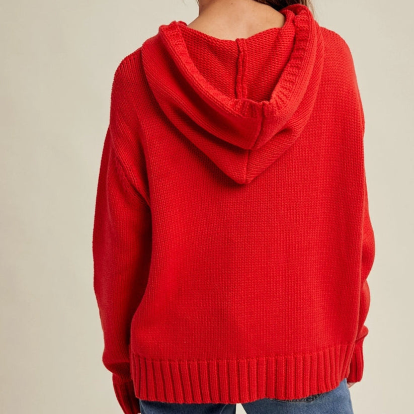 Knit Sweater Hoodie