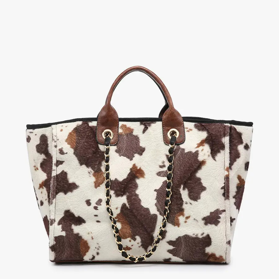Kristina Cow Print Tote