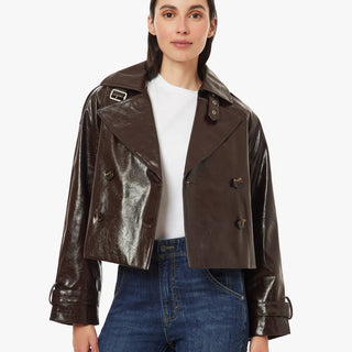 Textured Vegan Leather Trench