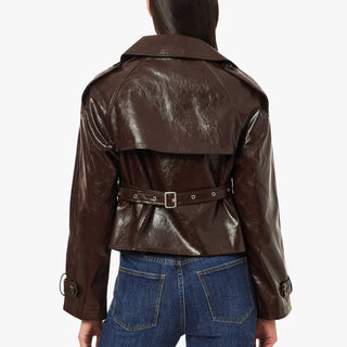 Textured Vegan Leather Trench