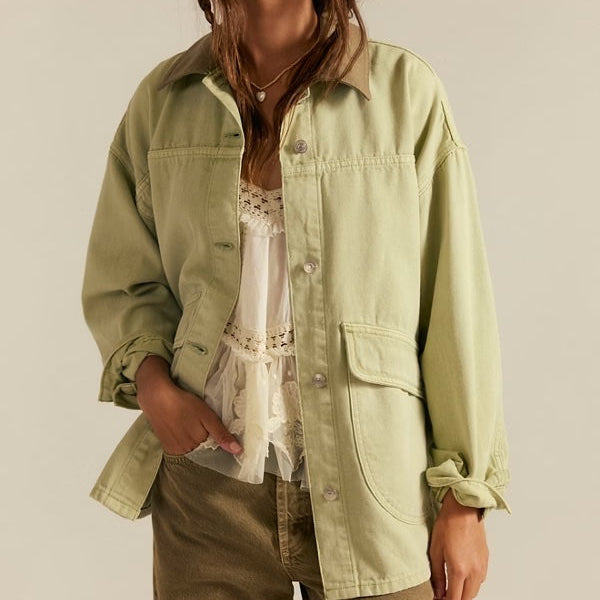 Free People Lemon Denim Jacket