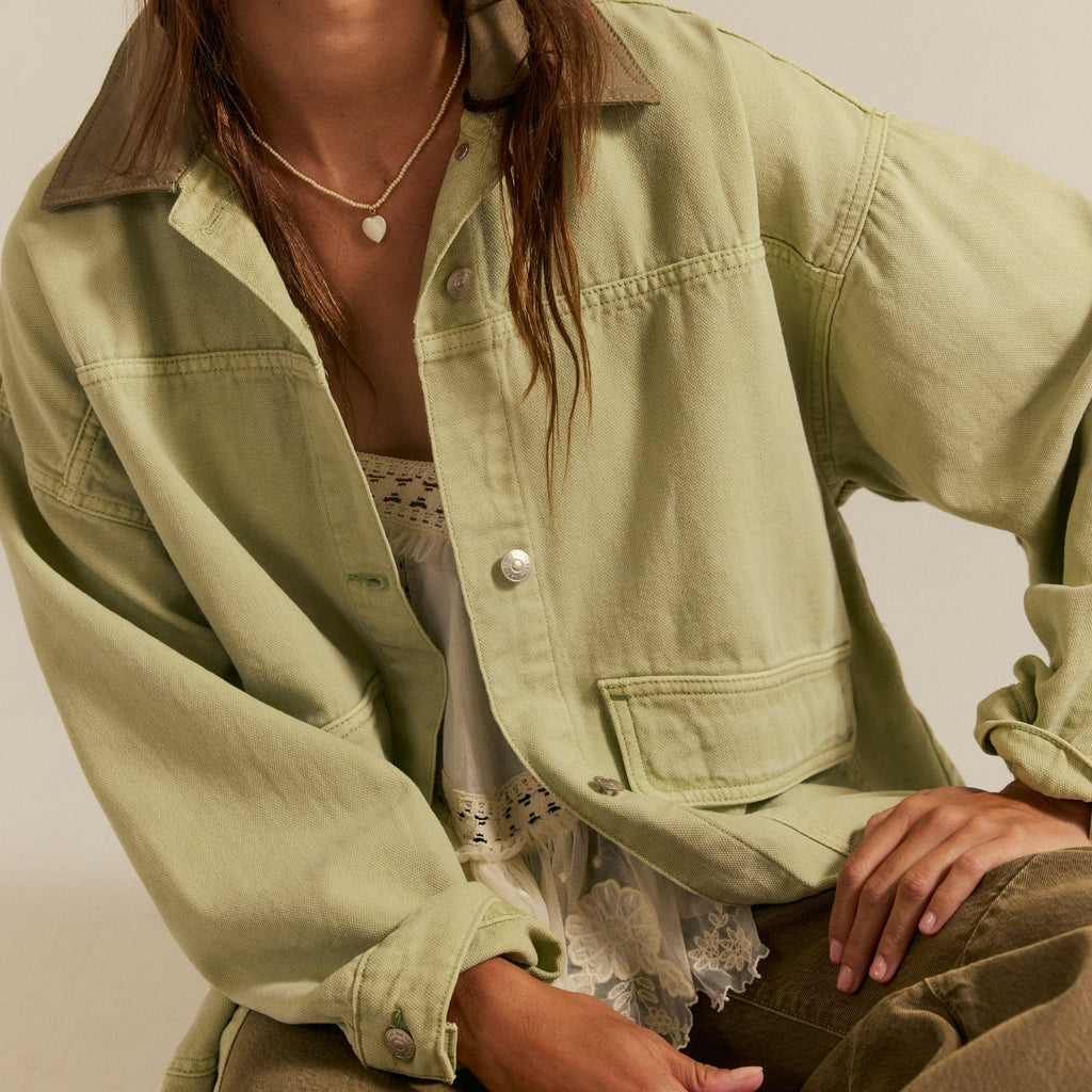 Free People Lemon Denim Jacket