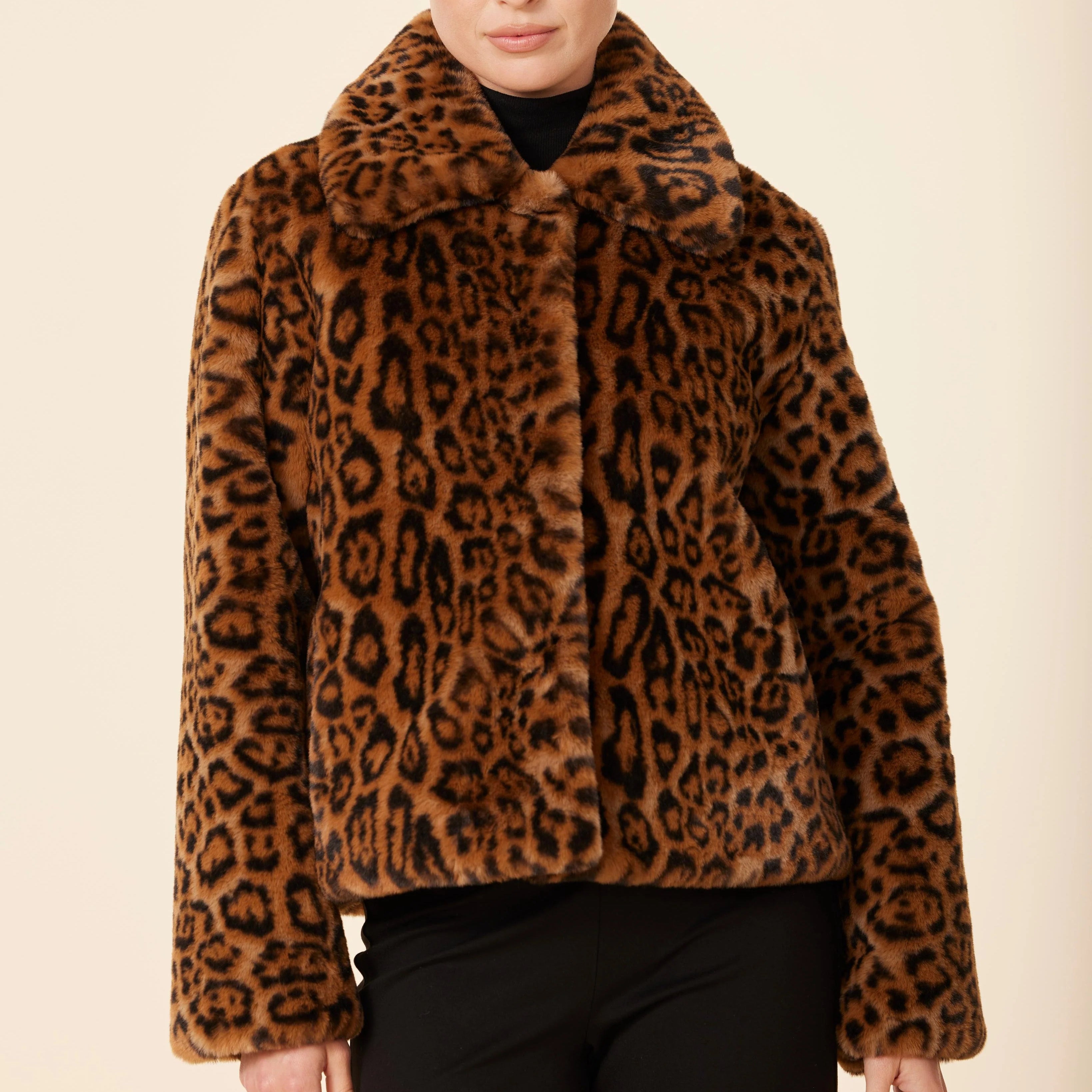 Faux Fur Leopard Jacket