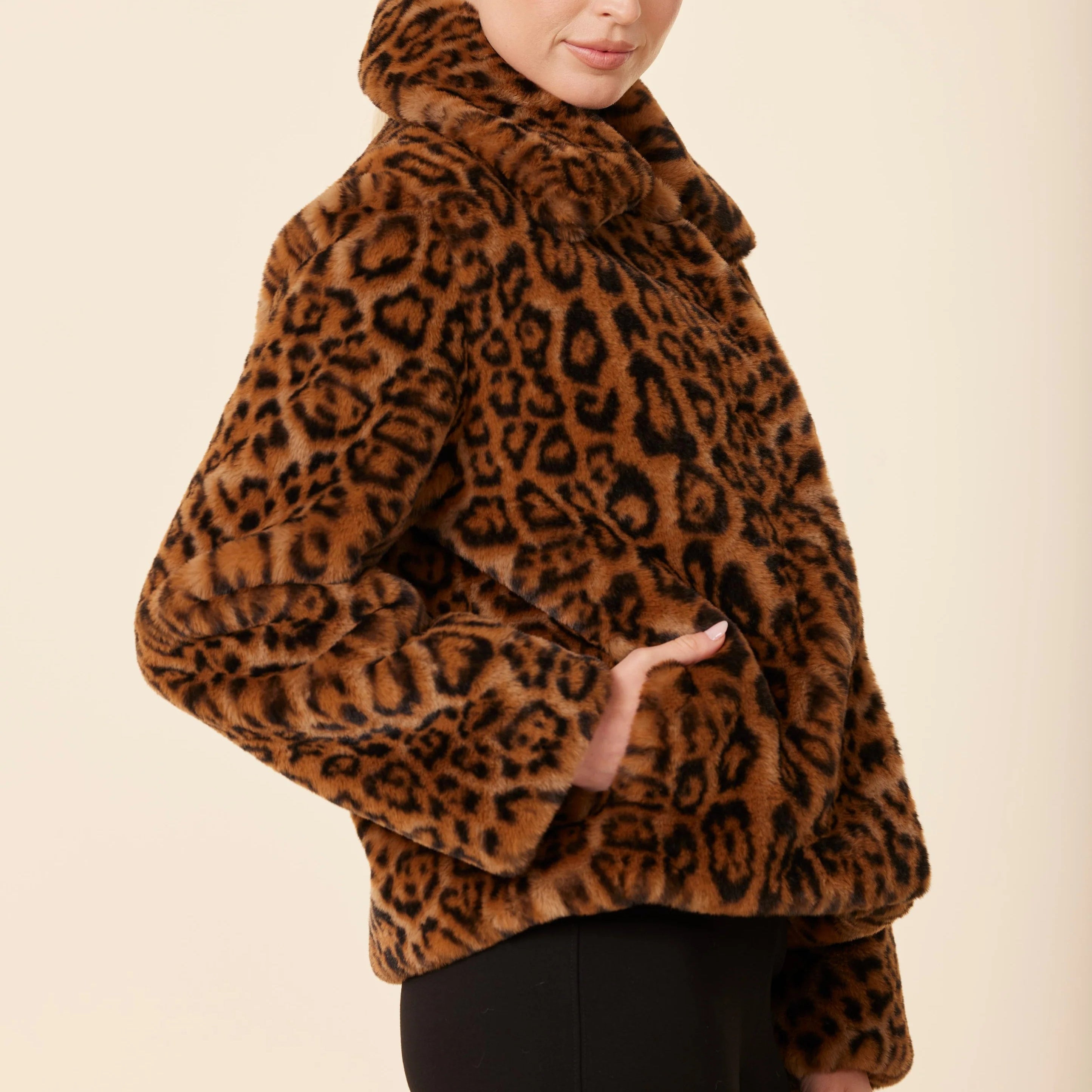 Faux Fur Leopard Jacket