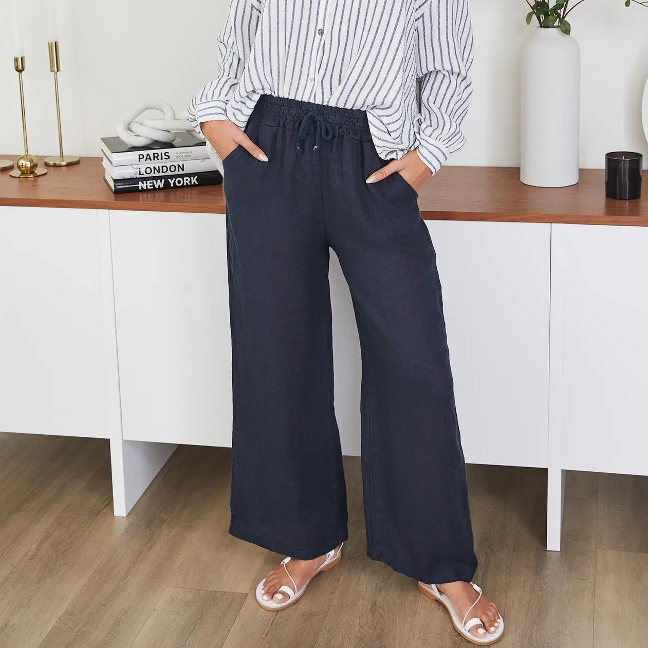 Linen Drawstring Pants
