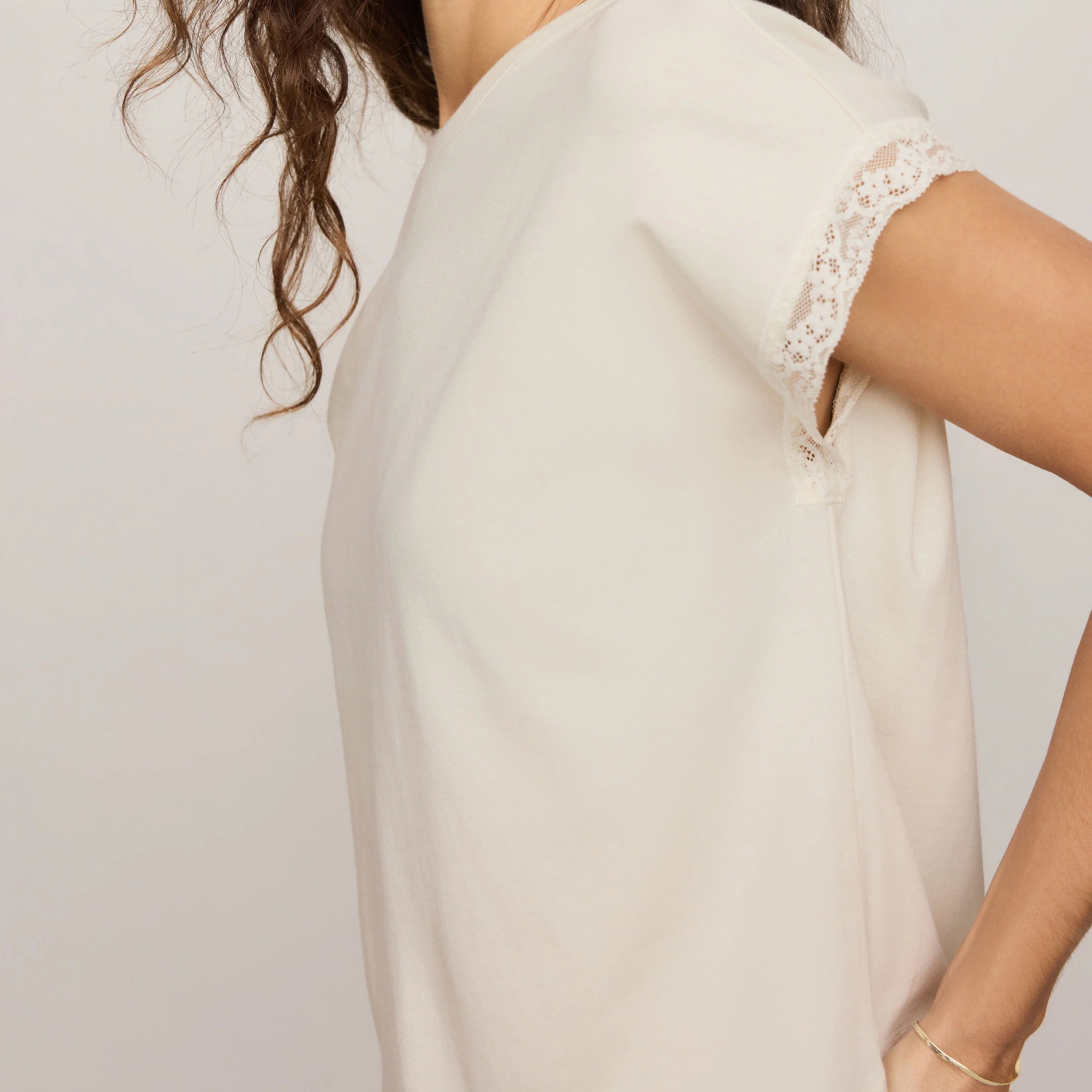 Marika Lace Trim Muscle Tee Secondary image