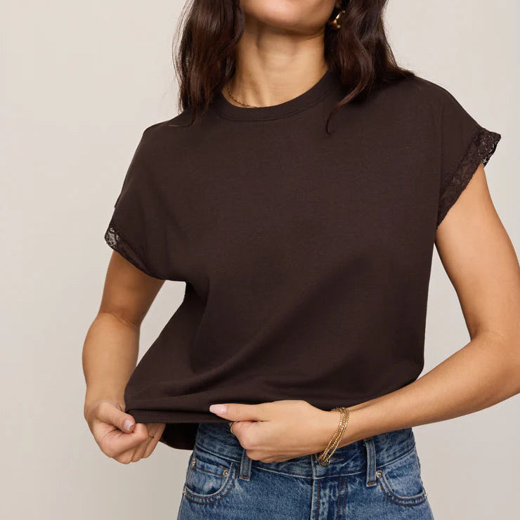 Marika Lace Trim Muscle Tee