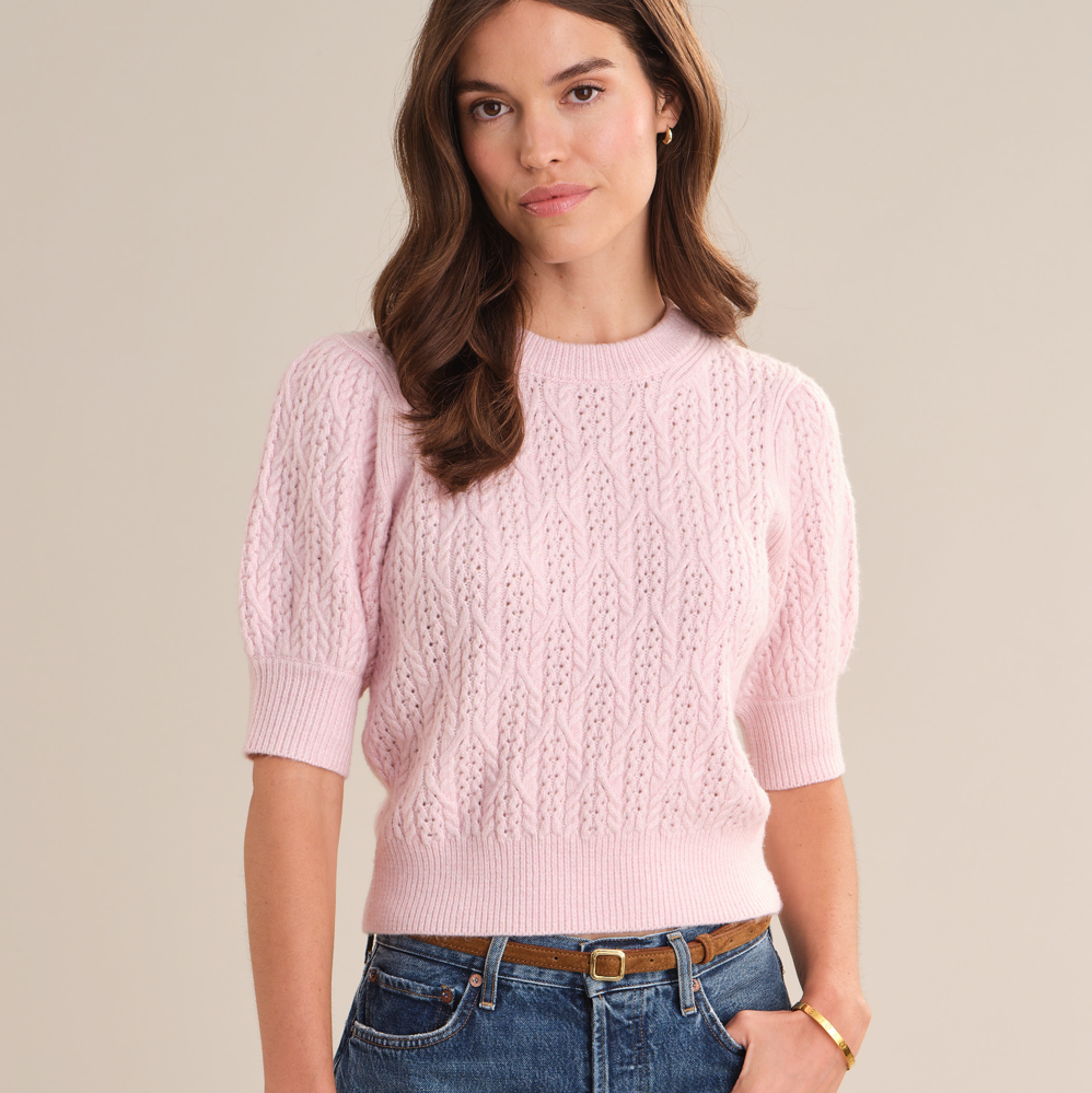 Mason Puff Sleeve Cable Top