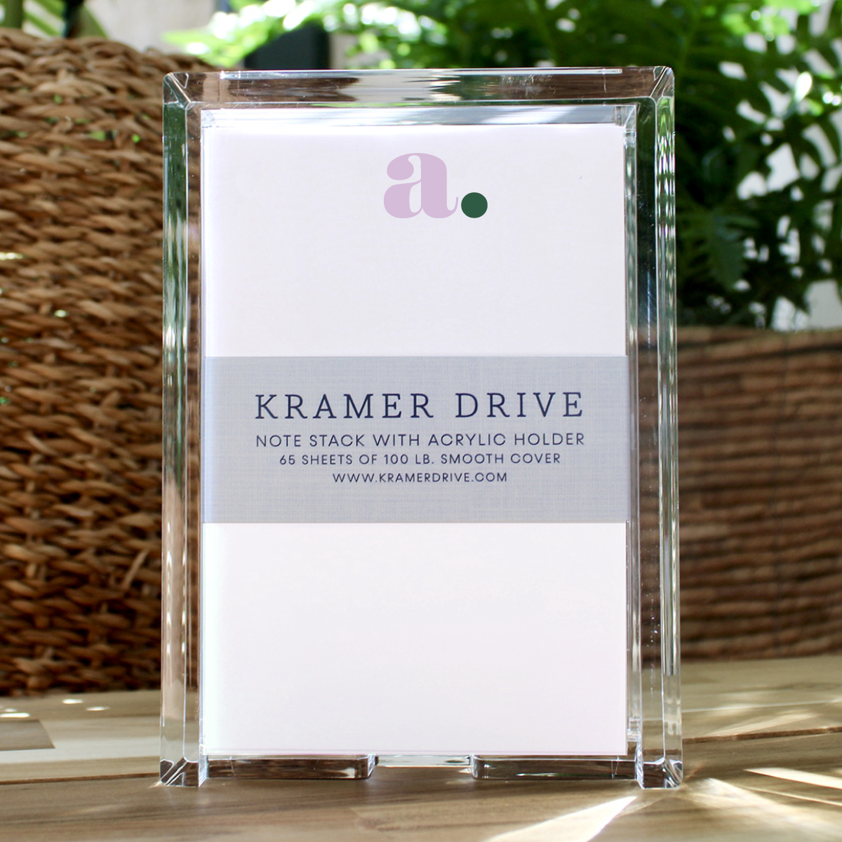 Kramer Drive Mauve & Hunter Chunky Dot Initial Note Stack Main image