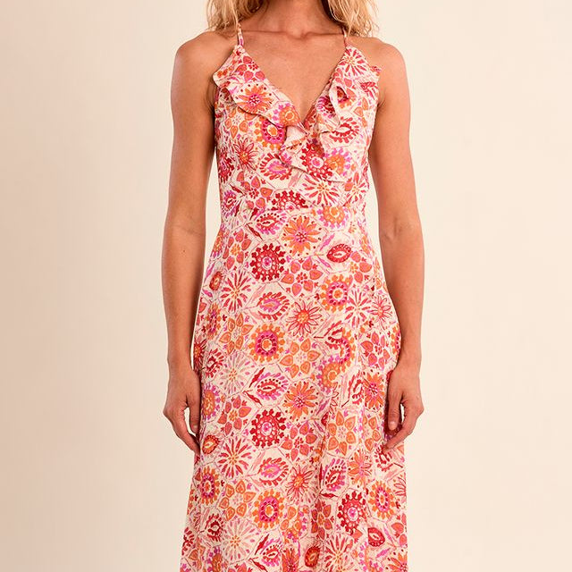 Ruffle Hem Floral Maxi Dress