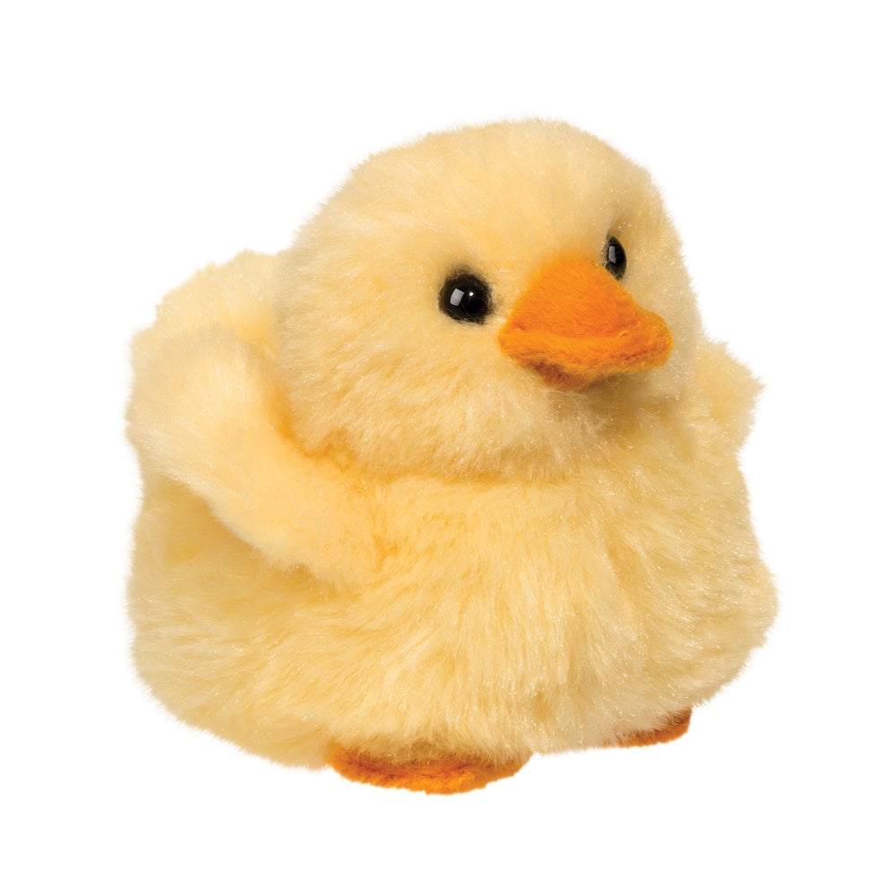 Millie Yellow Duck with Sound - soft plush yellow duckling with orange beak and feet, featuring sound activation