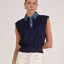 Cap Sleeve Mixed Media Sweater Top