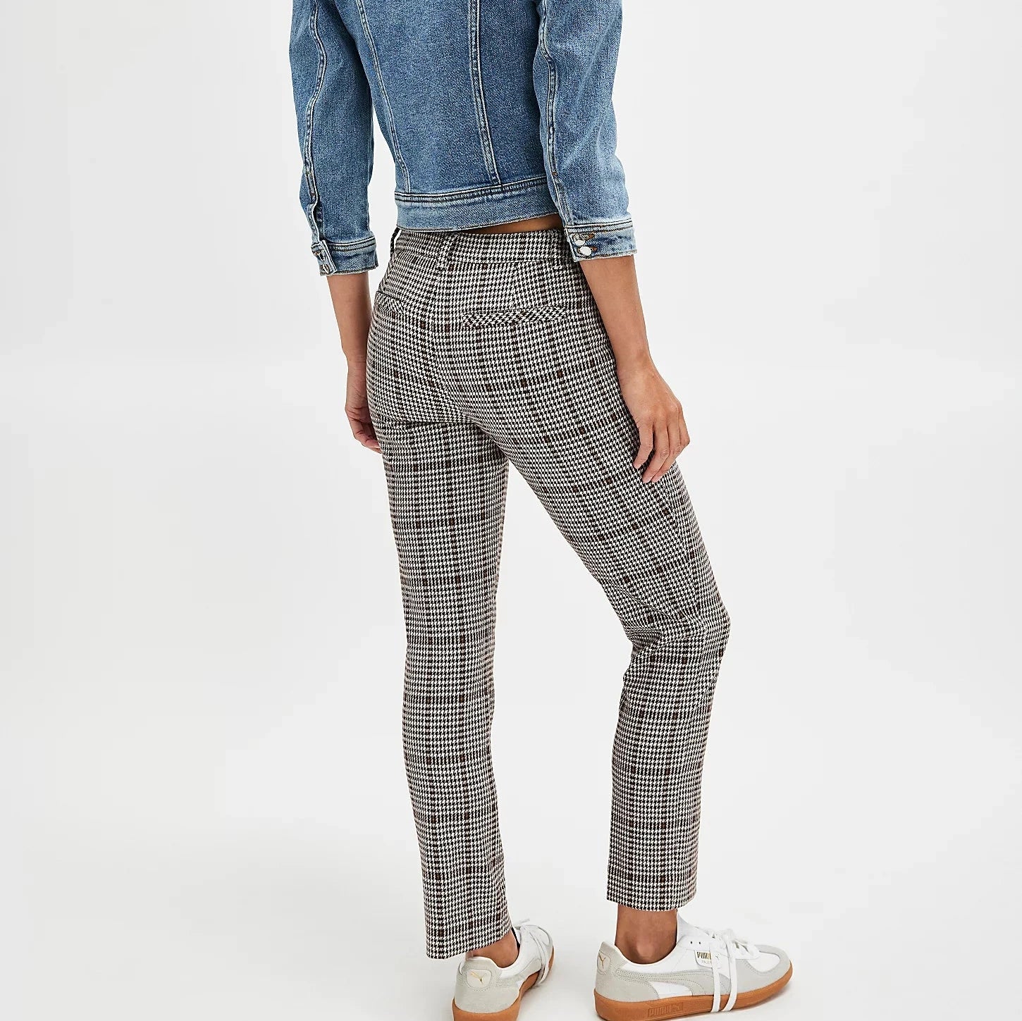 Free People Molly Plaid Slim Pant