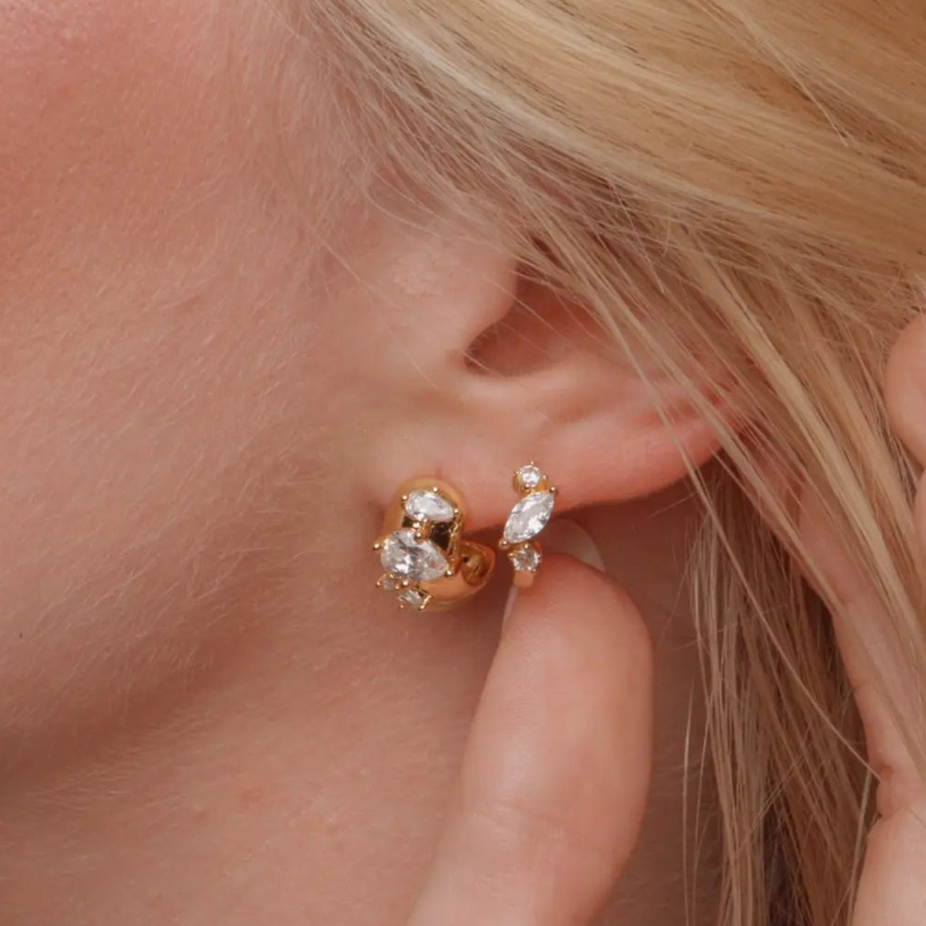 Monroe Marquise Huggie Earrings