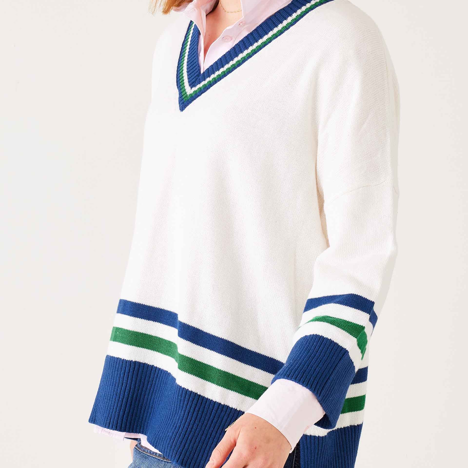 Mersea Montauk Cotton V-Neck Sweater