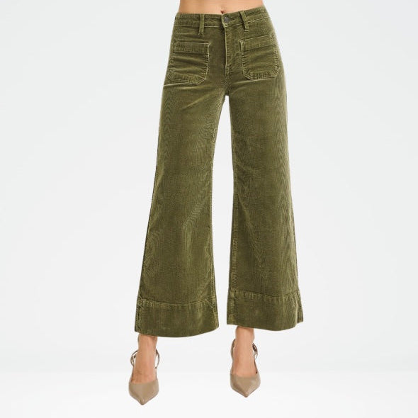 Risen Corduroy Patch Pocket Wide Pants