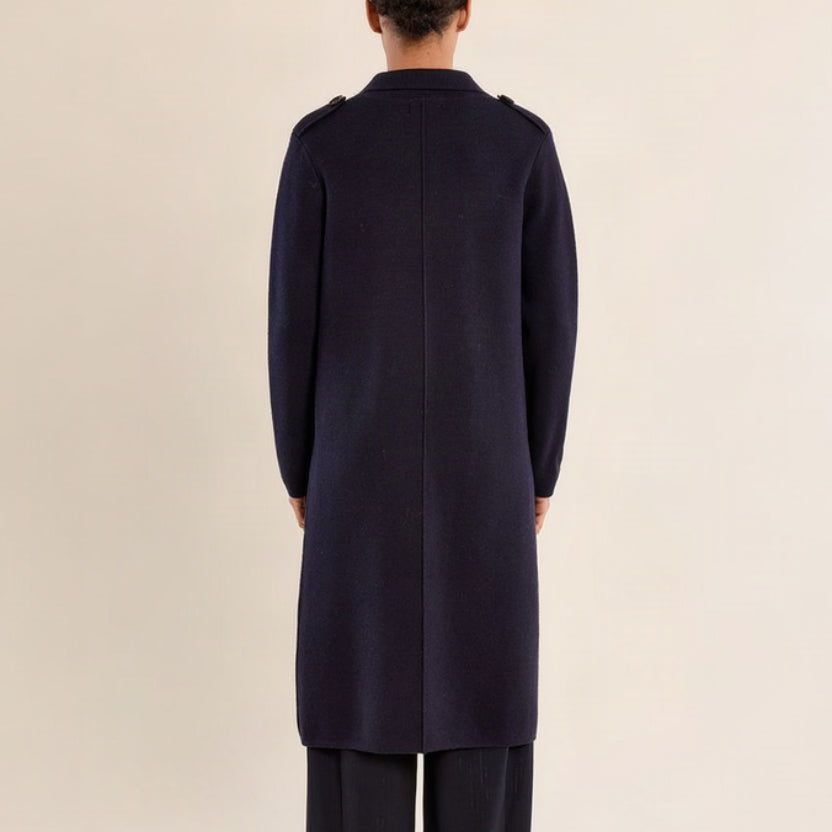 Double Breasted Knit Coat