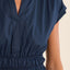 V-Neck Smocked Waist Mini Dress