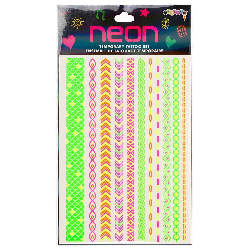 Neon Friendship Tattoo Bracelet Set