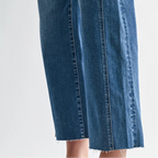 Mid Rise Straight Tummy Tuck Crop Loose Fit Jeans