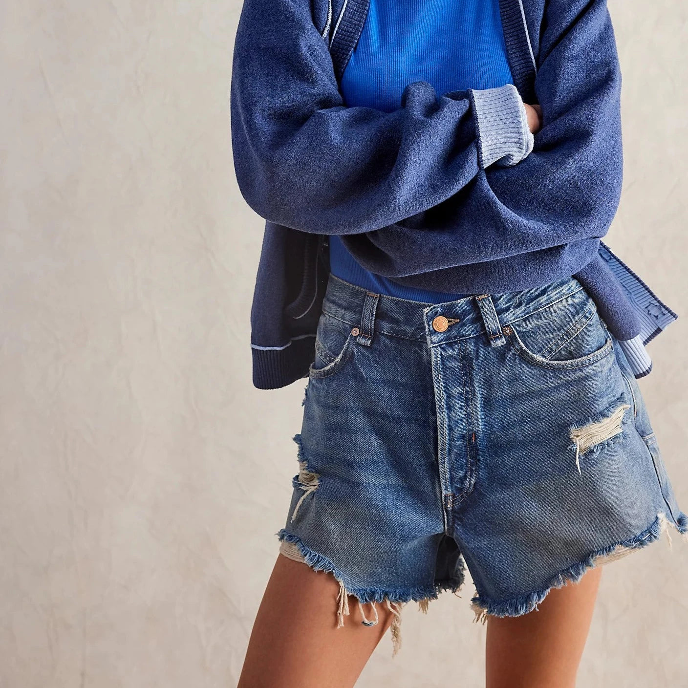Free People Now or Never Denim Shorts