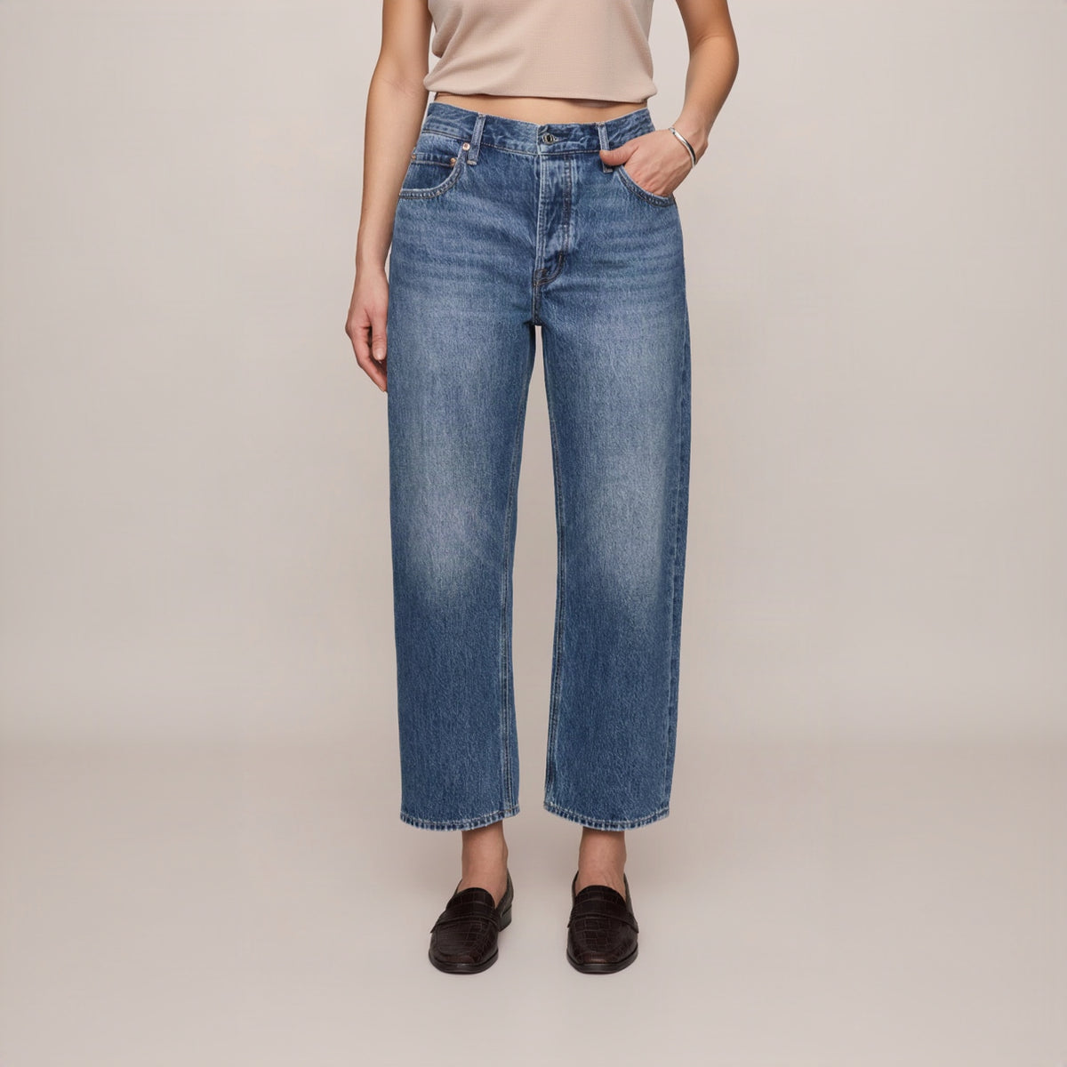 Z Supply The Off Duty Mid-Rise Bowed Ankle Denim Main image