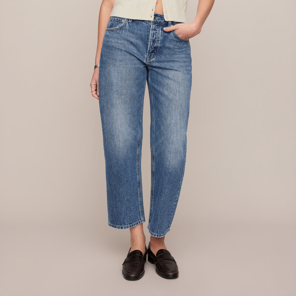 Z Supply The Off Duty Mid-Rise Bowed Ankle Denim