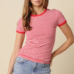 Olivia Striped Contrast Baby Tee